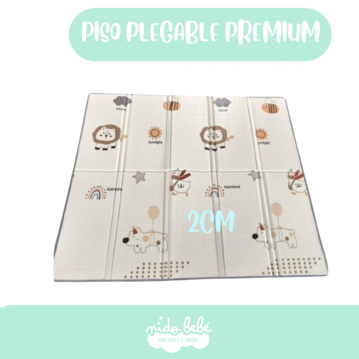 BABY - PISO PLEGABLE CON DISEÑO Y BORDES PREMIUN 1.5 CM
