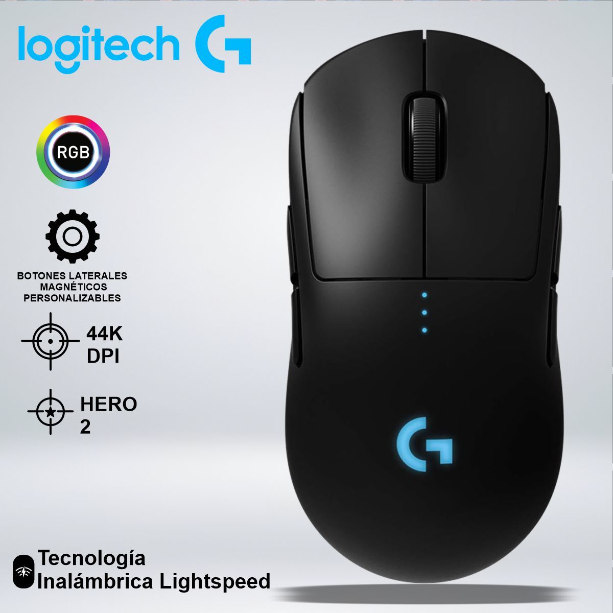 LOGITECH - MOUSE GAMER LOGITECH G PRO 2 SENSOR HERO 2 RGB 44KDPI LIGHTFORCE