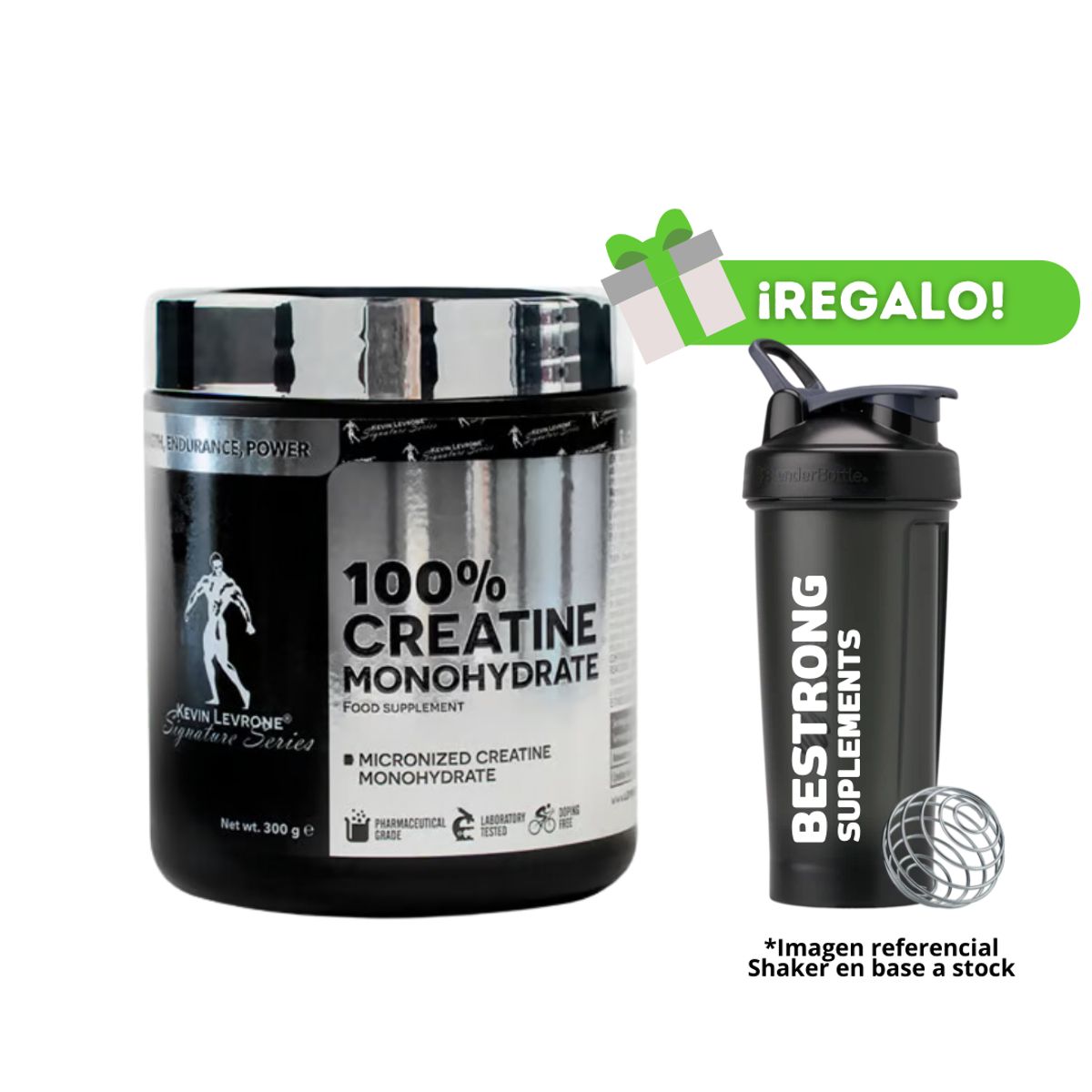 KEVIN LEVRONE - CREATINA KEVIN LEVRONE MONOHIDRATADA 300G + SHAKER DE REGALO