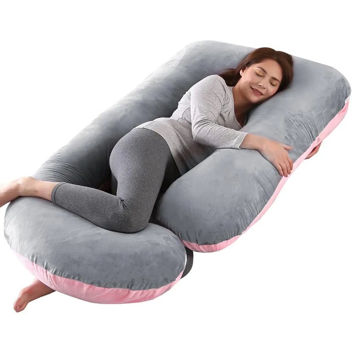 GENERICO - ALMOHADA EMBARAZO PLUS CONFORT rosa con plomo