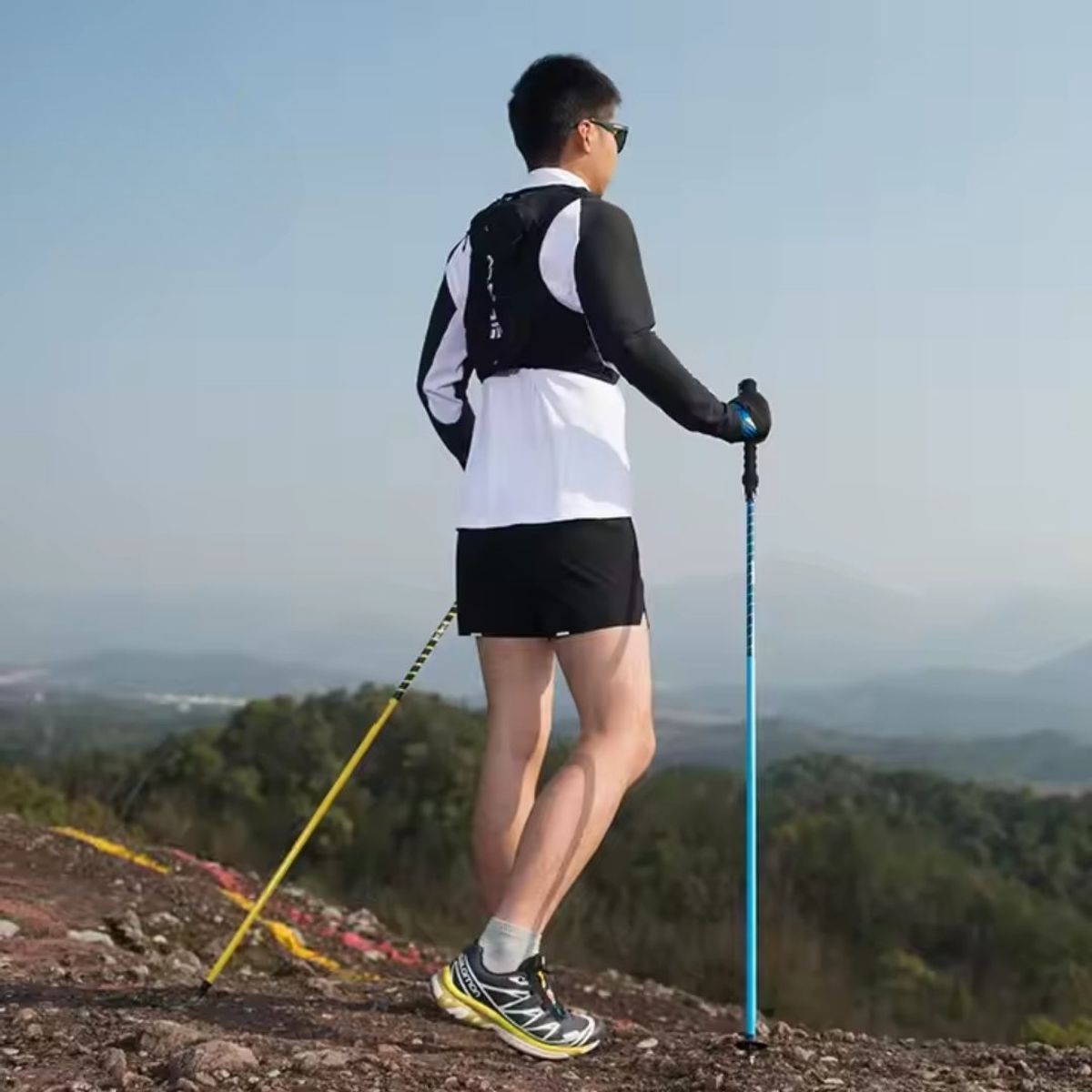 AONIJIE - Bastón Trekking Plegable AONIJIE Color Celeste 120 CM