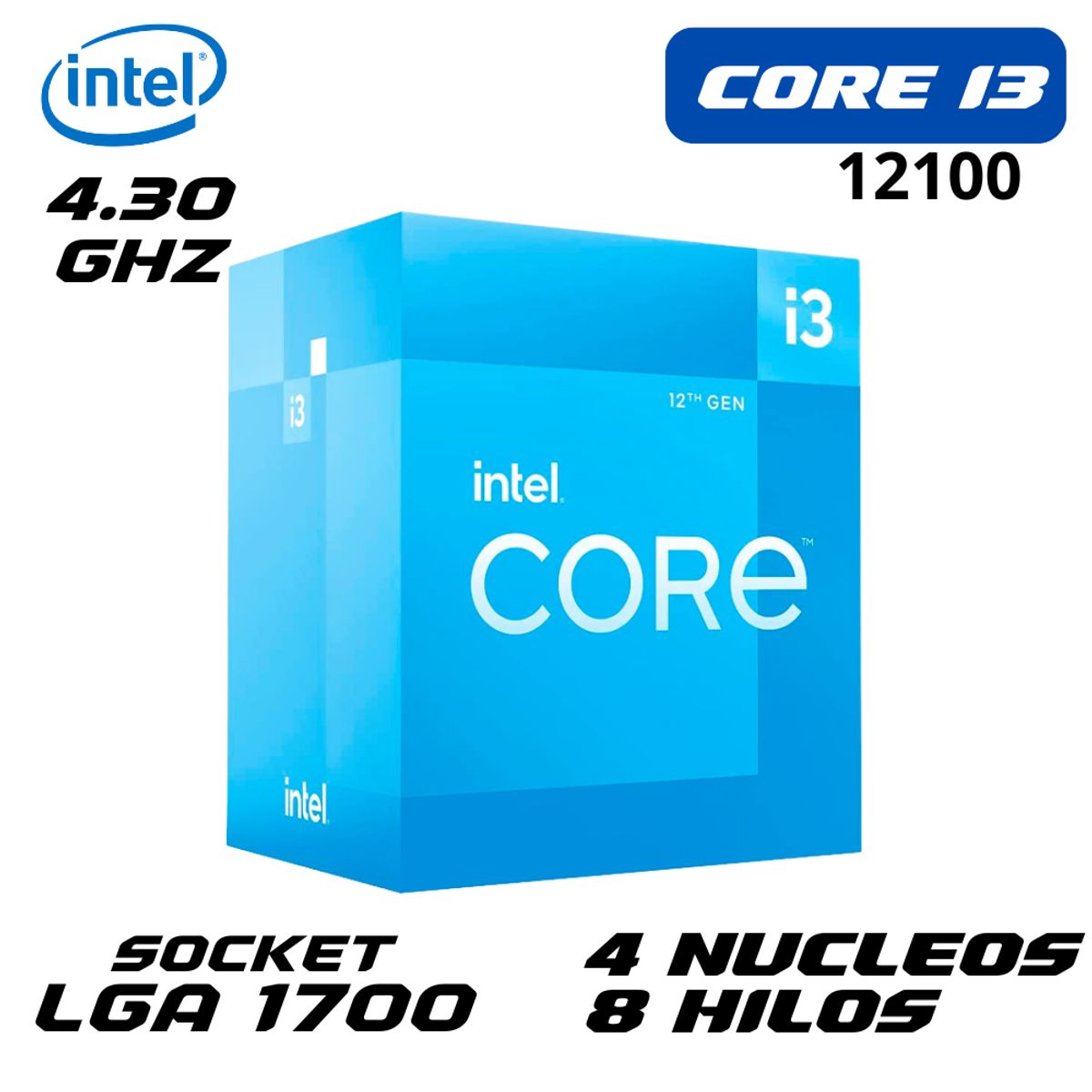 INTEL - Procesador Intel Core i3-12100 3.3 / 4.3GHz LGA1700
