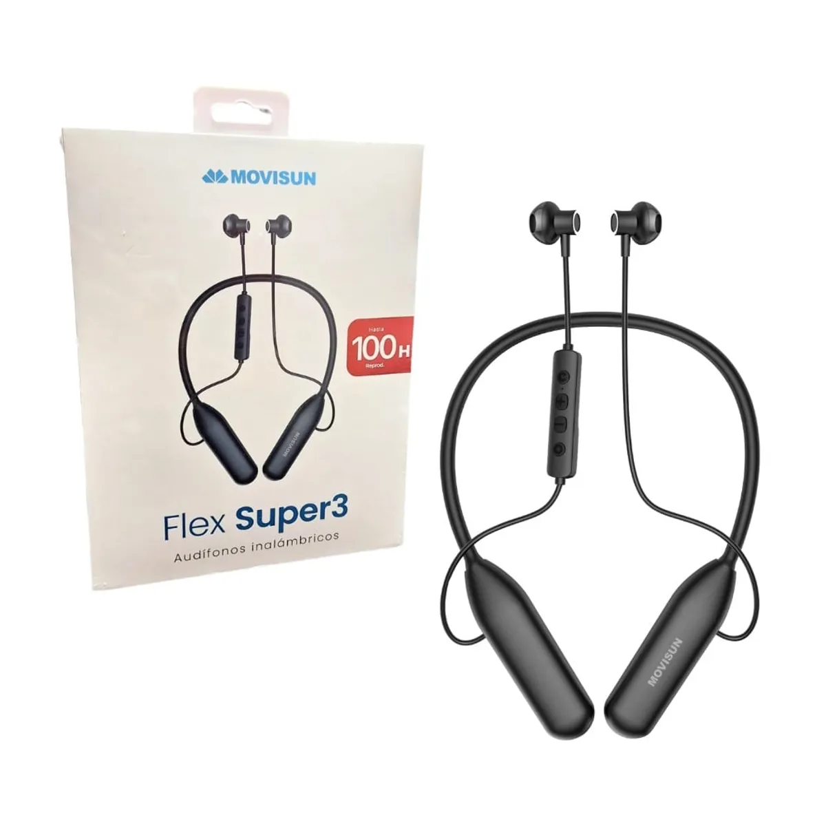MOVISUN - Audifono Inalambrico Flex Super 3 Bluetooth Collar Deportivo