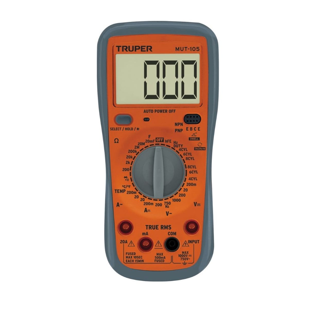 TRUPER - Multimetro Multitester Automotriz Digital Profesional Truper