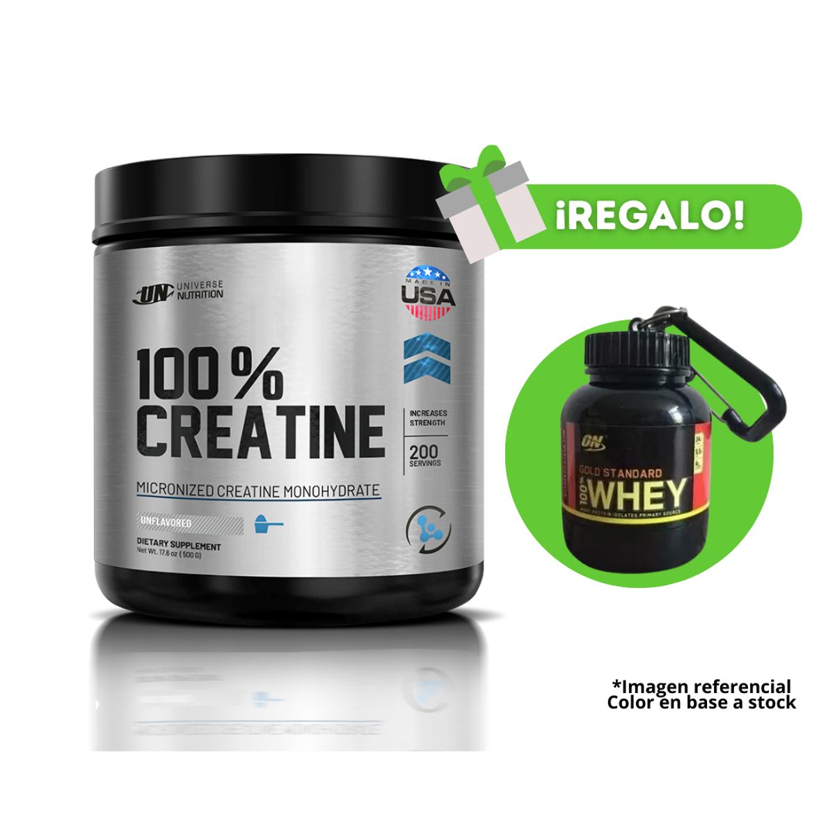UNIVERSE NUTRITION - CREATINA UNIVERSE NUTRITION MONOHIDRATADA 500G + PORTAPROTEINA DE REGALO
