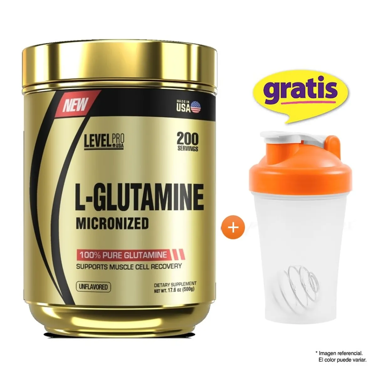 LEVEL PRO - Glutamina 500 gr Level Pro Americana