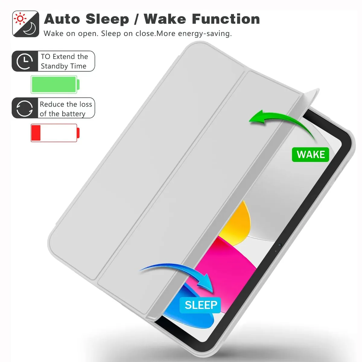 GENERICO - Funda Case Protector para iPad 10ma y 11va Generación - GRIS