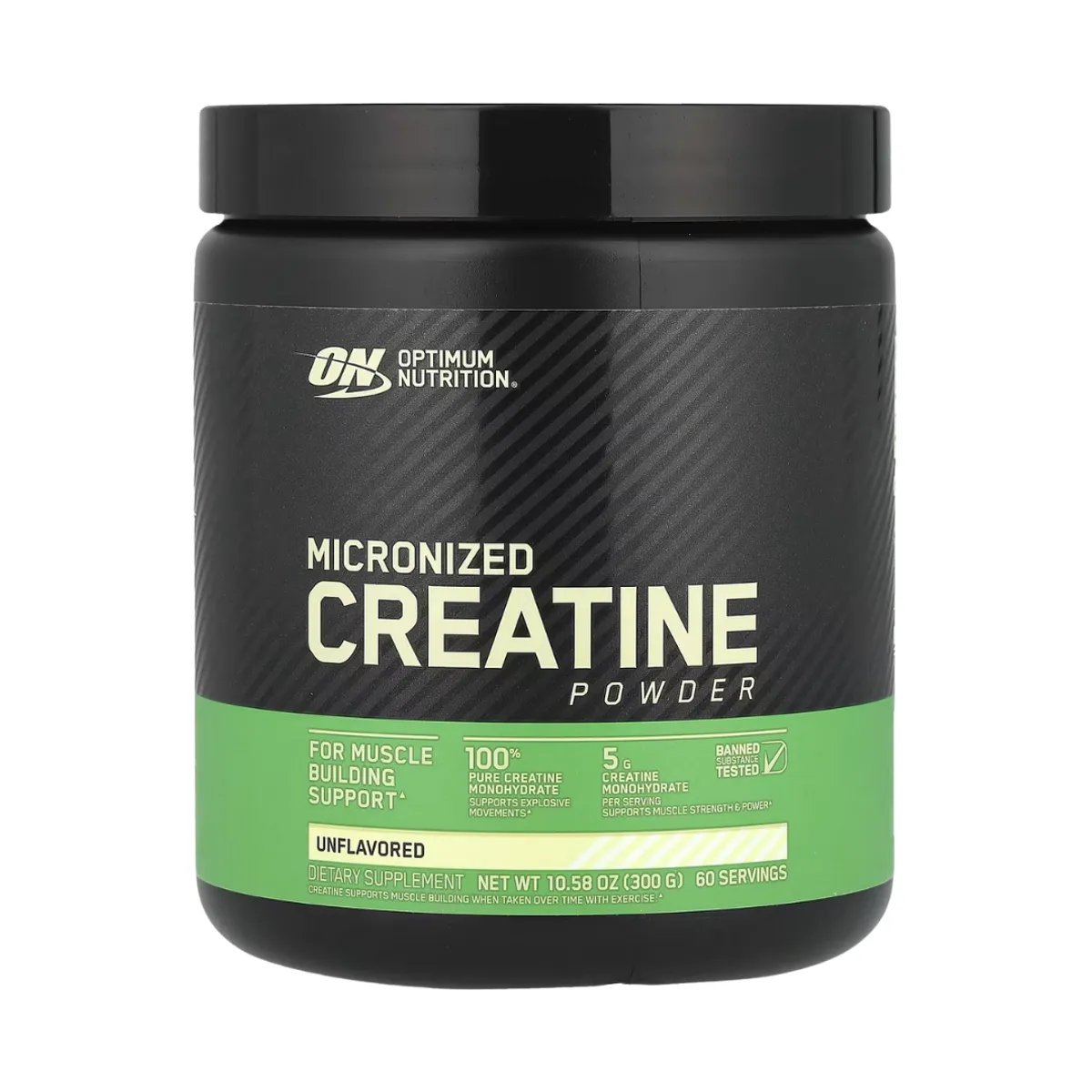 OPTIMUN NUTRITION - CREATINA OPTIMUM NUTRITION MICRONIZADA 300G + STRAPS DE REGALO