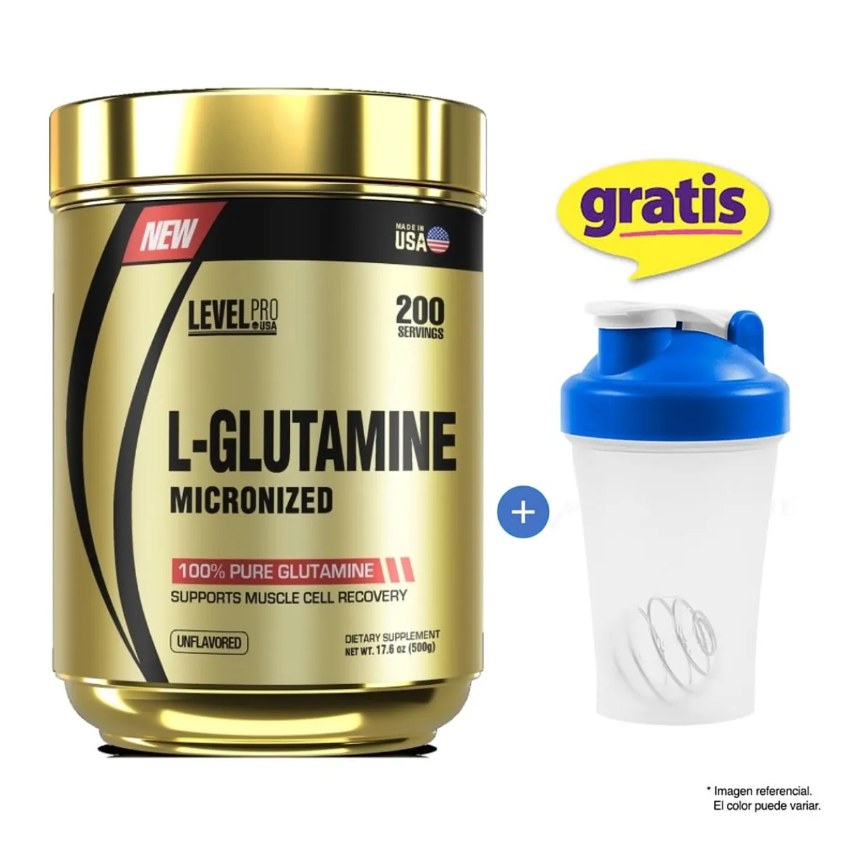 LEVEL PRO - Glutamina Glutamine Level Pro 500 Gramos