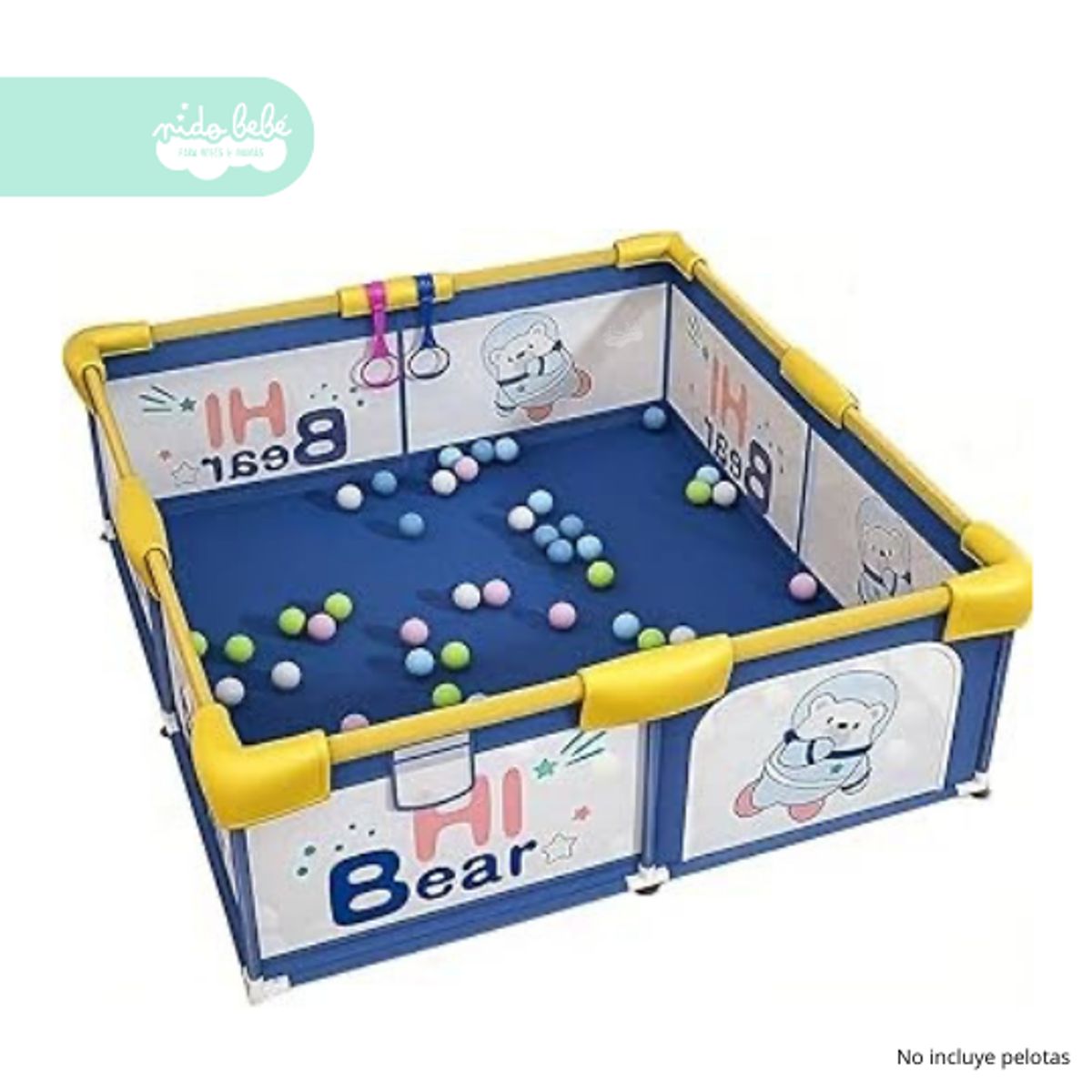 GENERICO - Corralito infantil con malla de seguridad modelo Osito Large