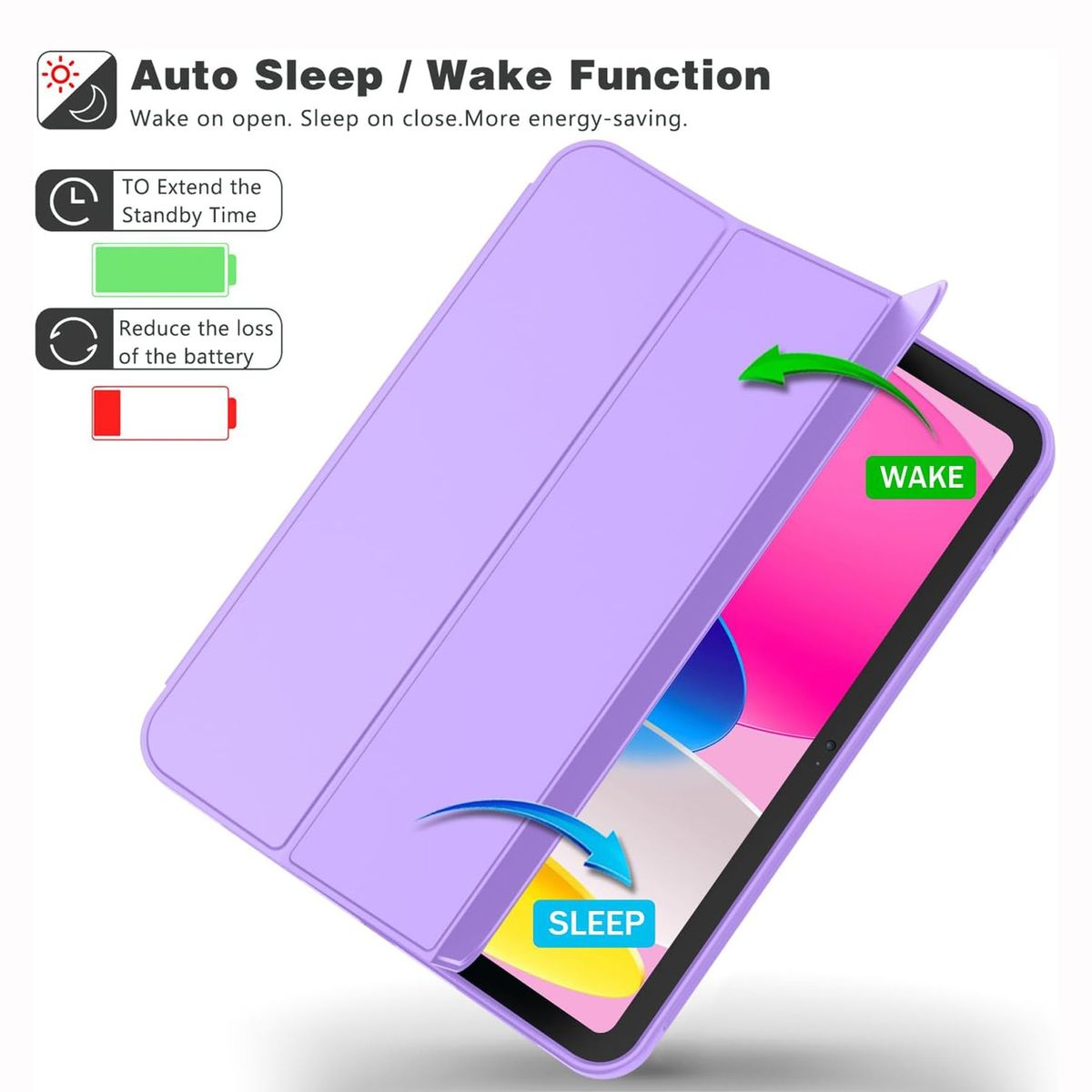 GENERICO - Funda Case Protector para iPad 10ma y 11va Generación - LILA