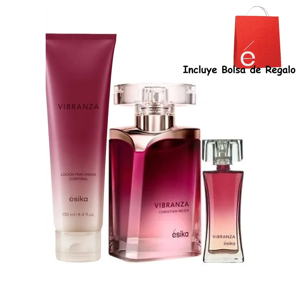 ESIKA - Set Vibranza ( Perfume 45 ml + loción 130 ml + perfumé 7.5 ml )