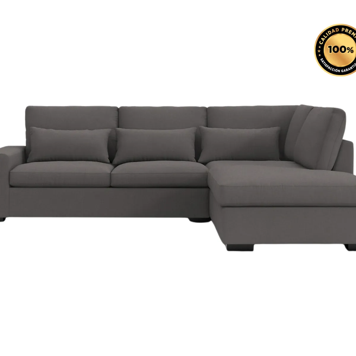GENERICO - Sofá Bruselas Seccional 3 piezas - Color Plomo