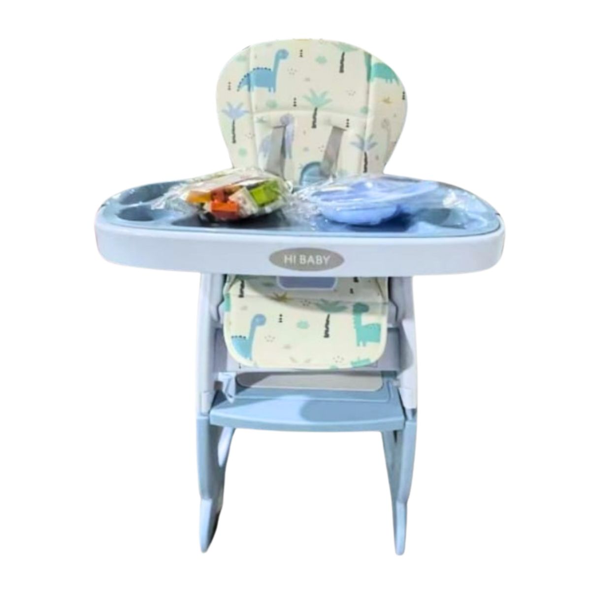 HI BABY - Silla de Comer para Bebé Carpeta Gato Celeste Dino