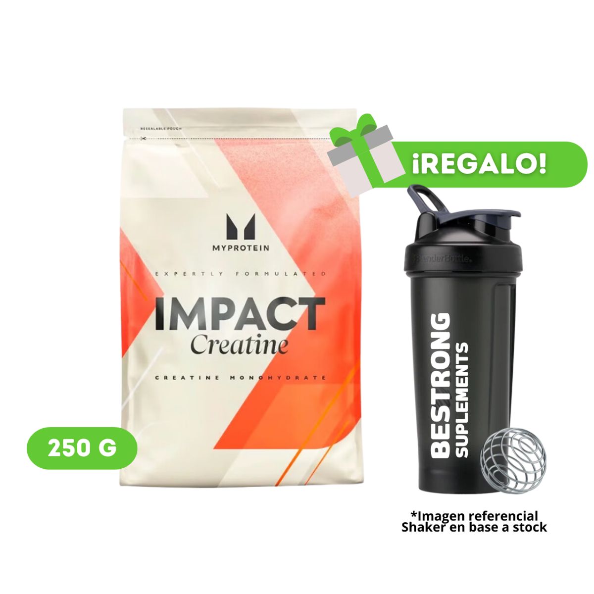 MYPROTEIN - CREATINA MY PROTEIN MONOHIDRATADA  250G + SHAKER DE REGALO