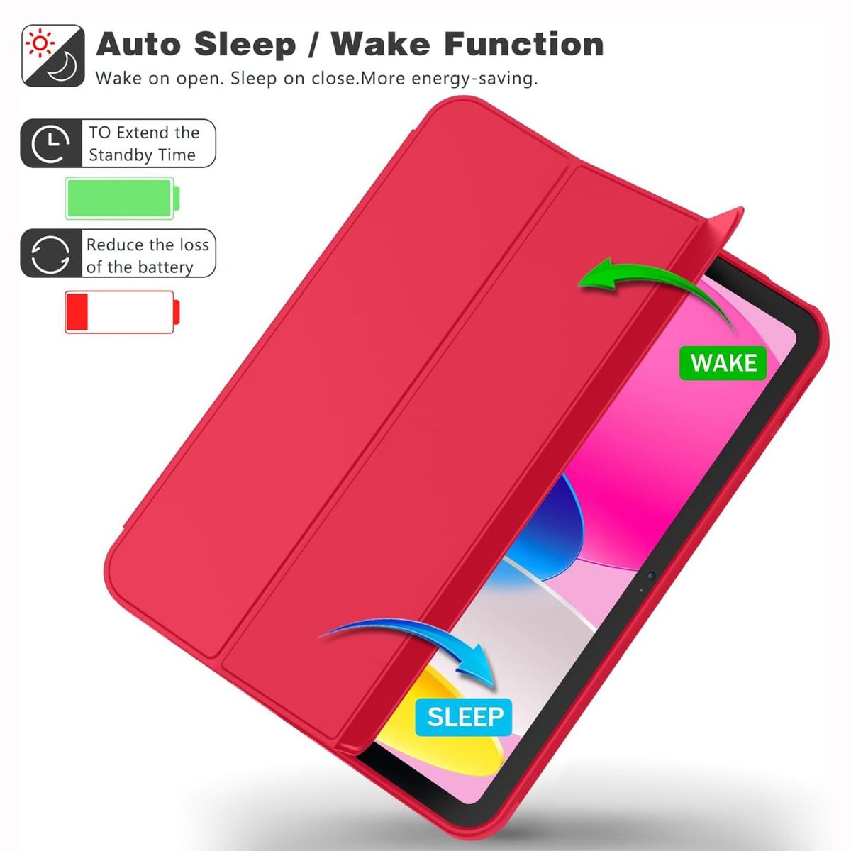 GENERICO - Funda Case Protector para iPad 10ma y 11va Generación - ROJO