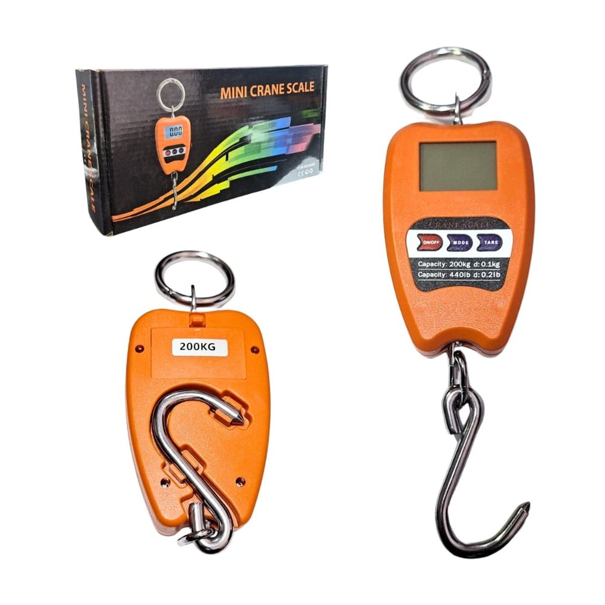 GENERICO - Balanza Colgante Mini Crane Scale 200kg Digital Naranja
