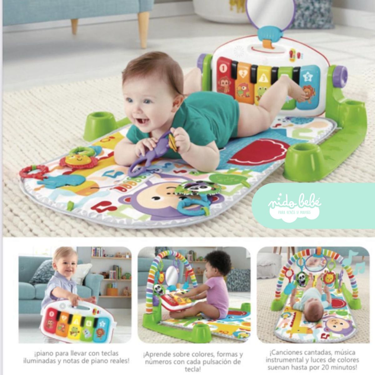GENERICO - gimnasio para bebe modelo piano Doux verde