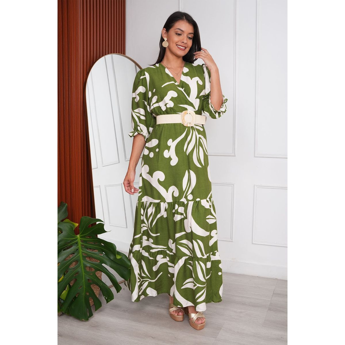 ARMA TU LOOK - VESTIDO CORINA LARGO ESCOTE CRUZADO DE RAYON NYLON ARMA TU LOOK