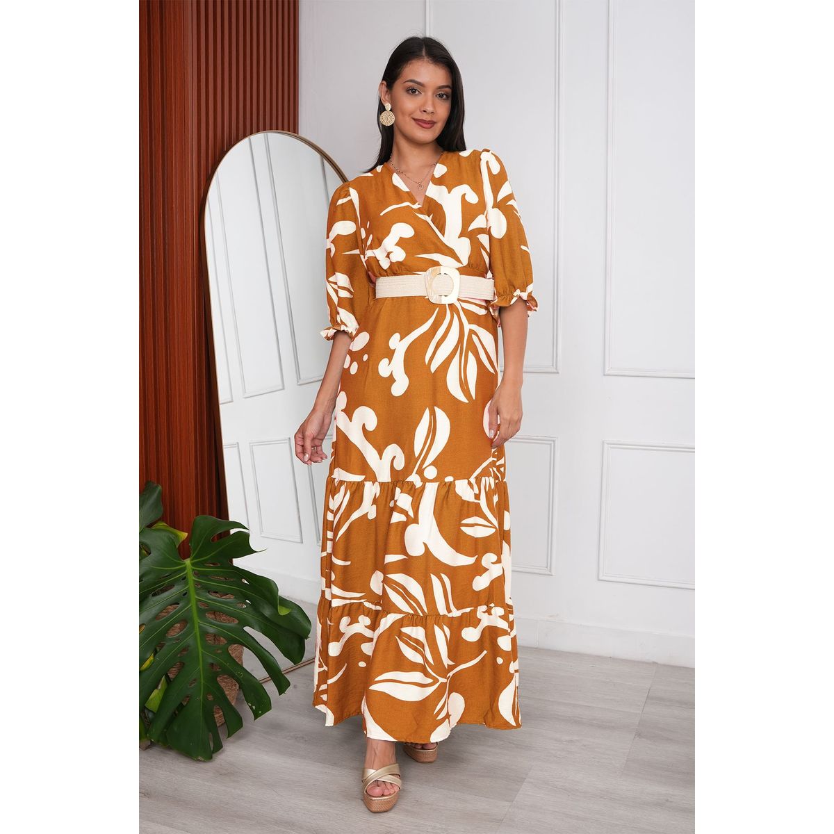 ARMA TU LOOK - VESTIDO CORINA LARGO ESCOTE CRUZADO DE RAYON NYLON ARMA TU LOOK