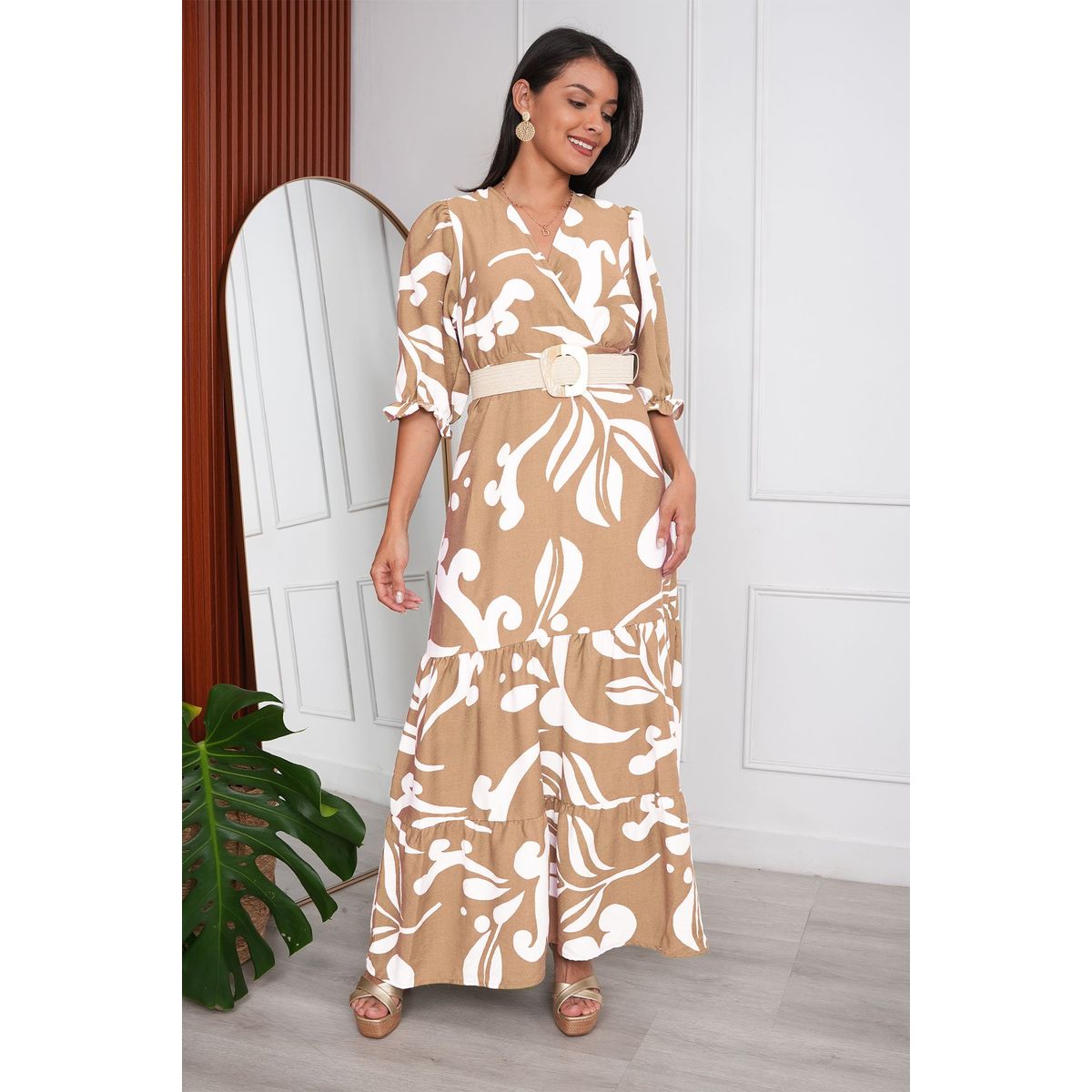 ARMA TU LOOK - VESTIDO CORINA LARGO ESCOTE CRUZADO DE RAYON NYLON ARMA TU LOOK