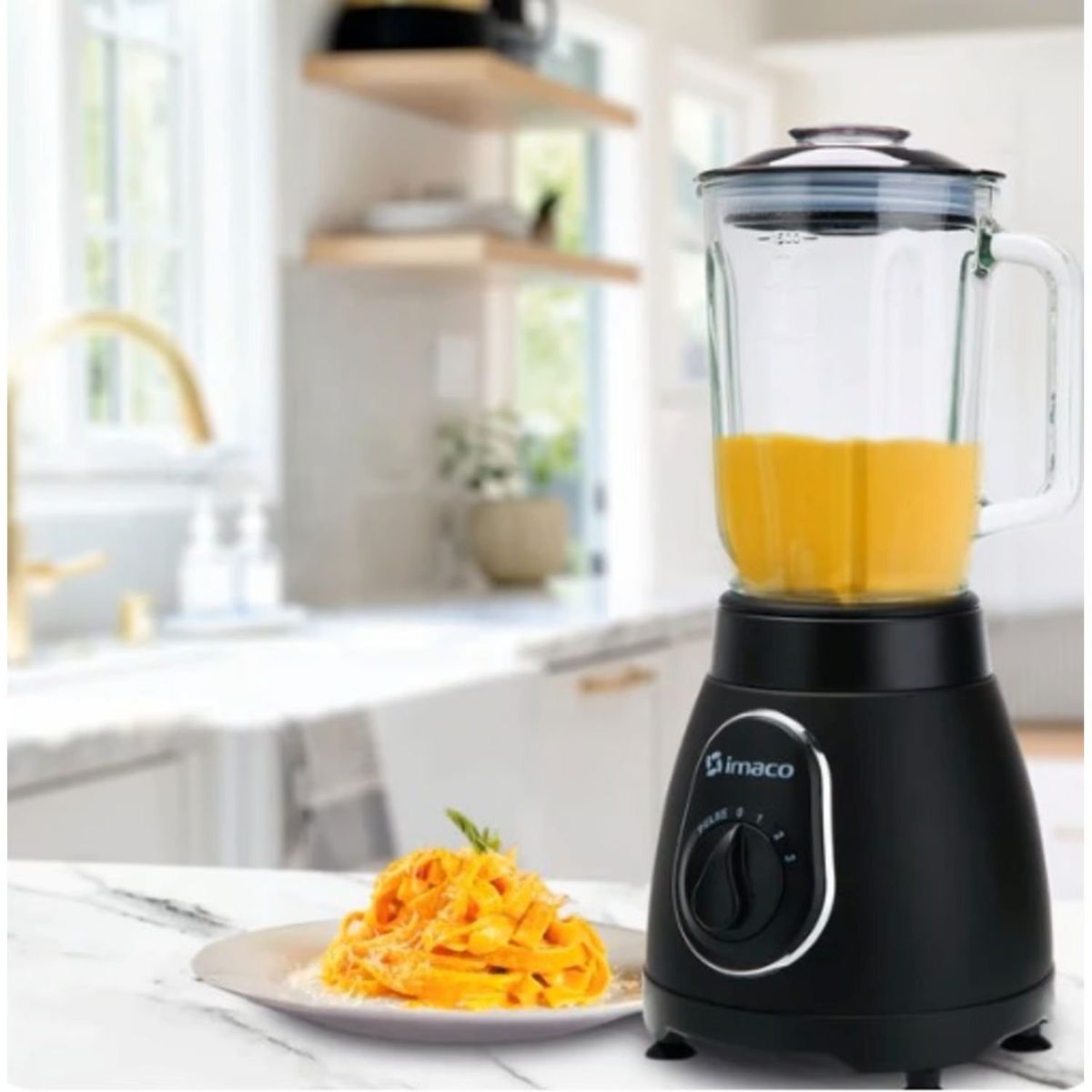 IMACO - Licuadora Imaco BLS 5388 con Vaso de Vidrio 500W-Negro