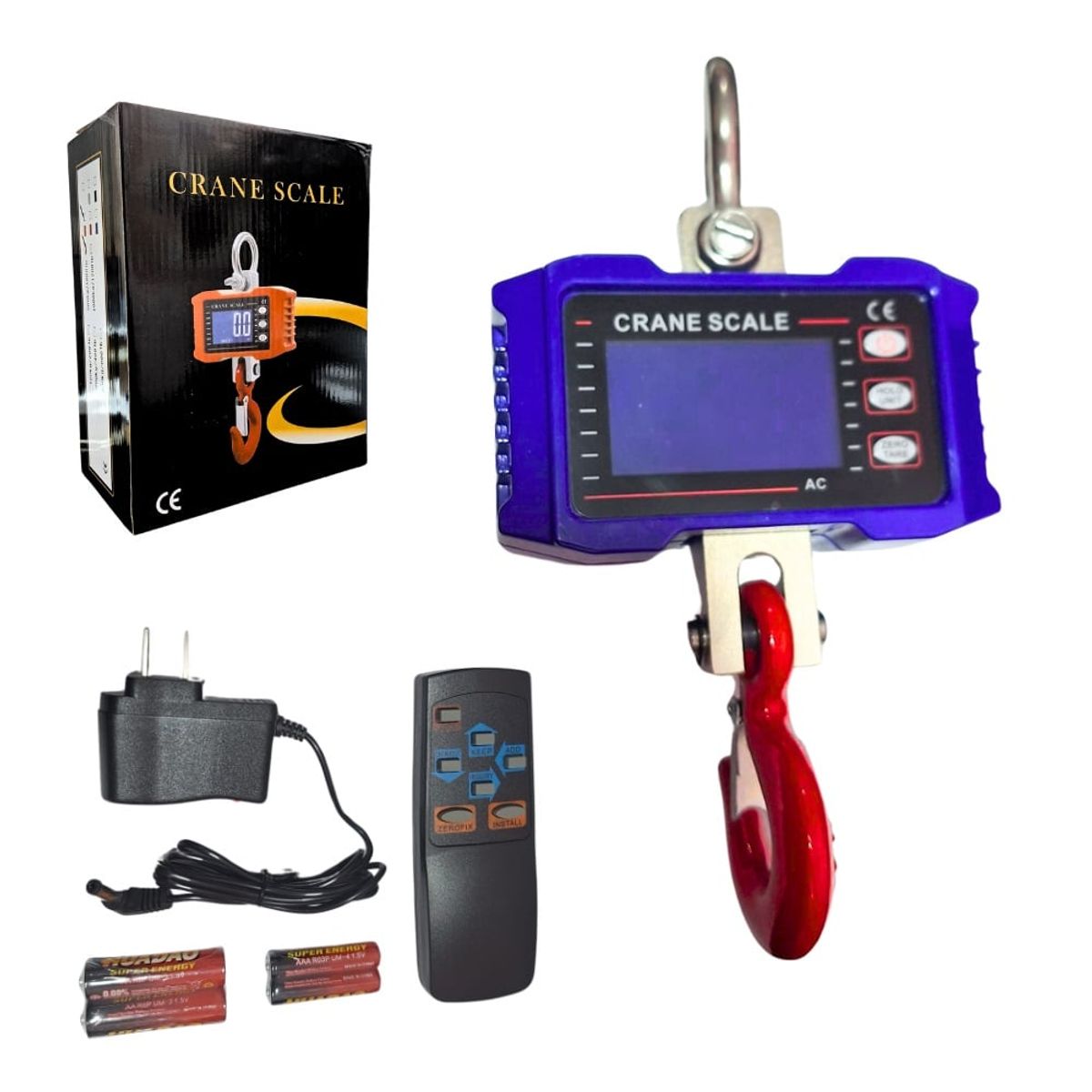 GENERICO - Balanza Industrial de Metal 500kg Recargable y Digital con Control Remoto Azulino