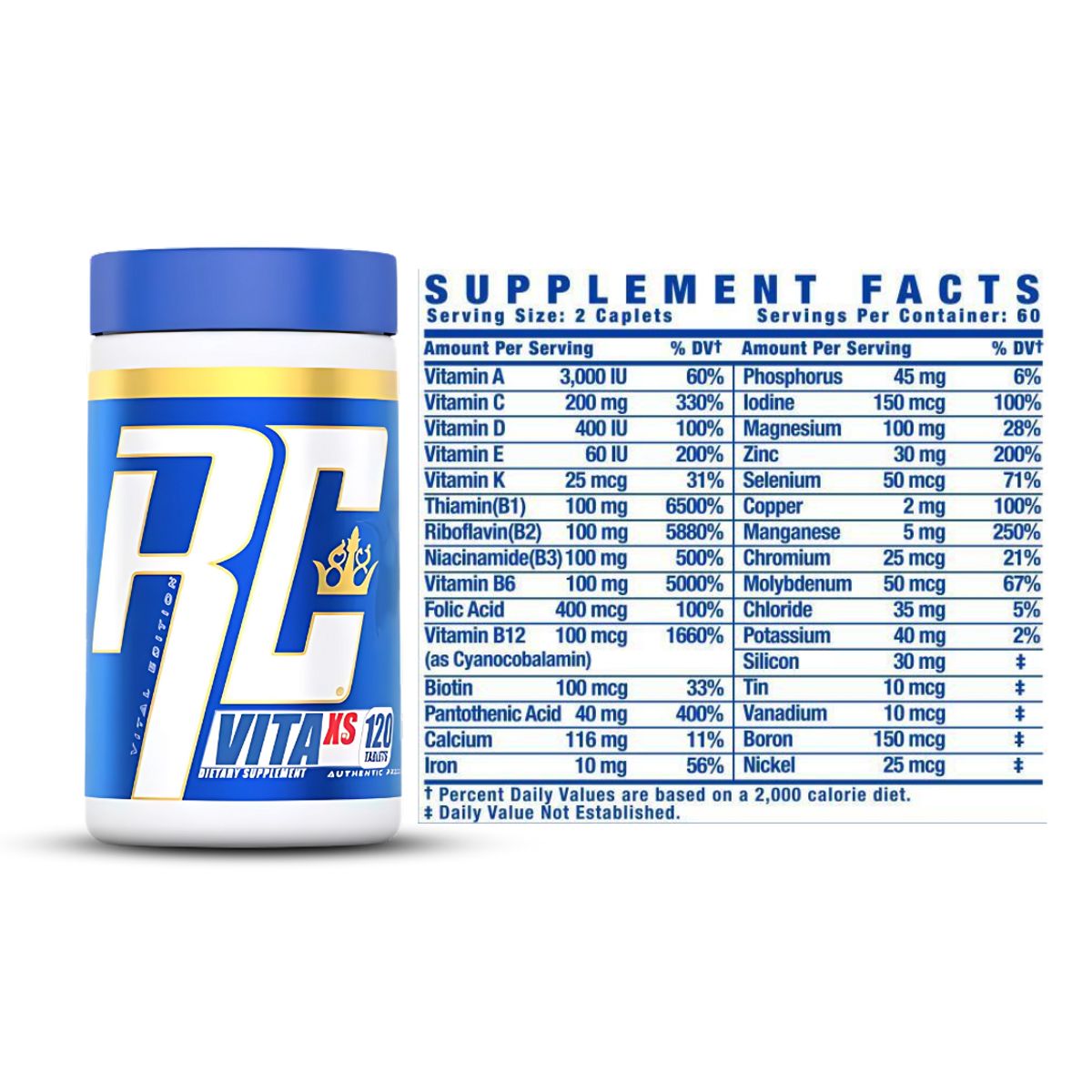 RONNIE COLEMAN - PACK X 02 - Vita XS Multivitaminico Ronnie Coleman - 120 Tabletas