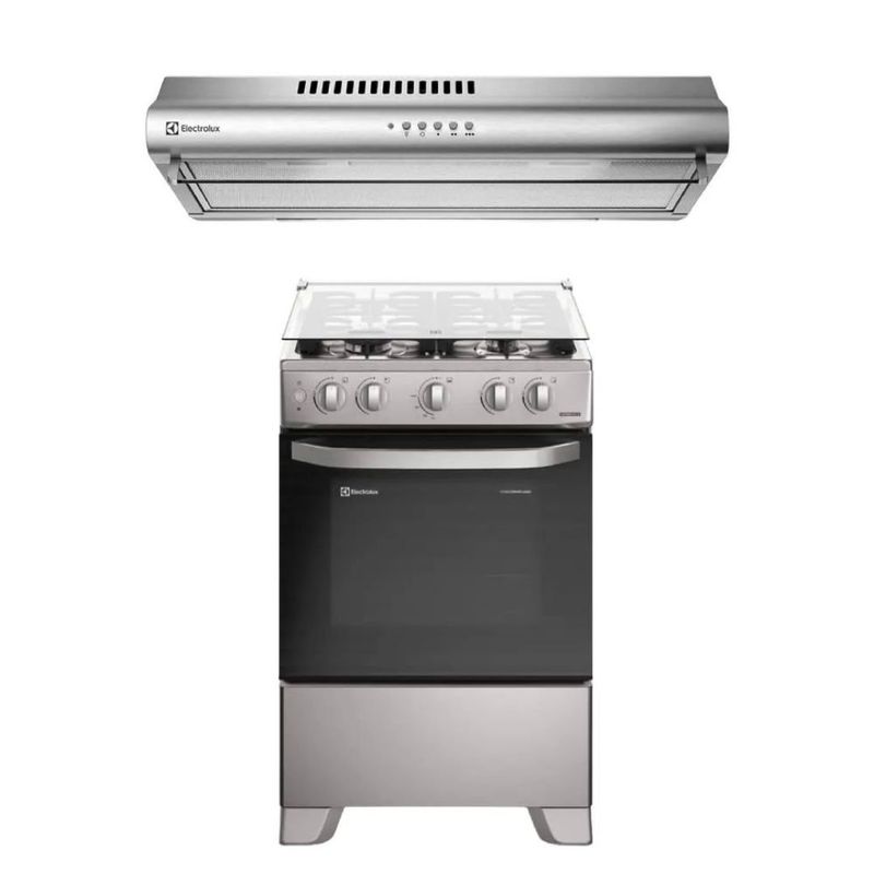 ELECTROLUX - Combo: Cocina 4 Quemadores FE4ISR + Campana Extractora 50cm EJSE202TBJS Electrolux