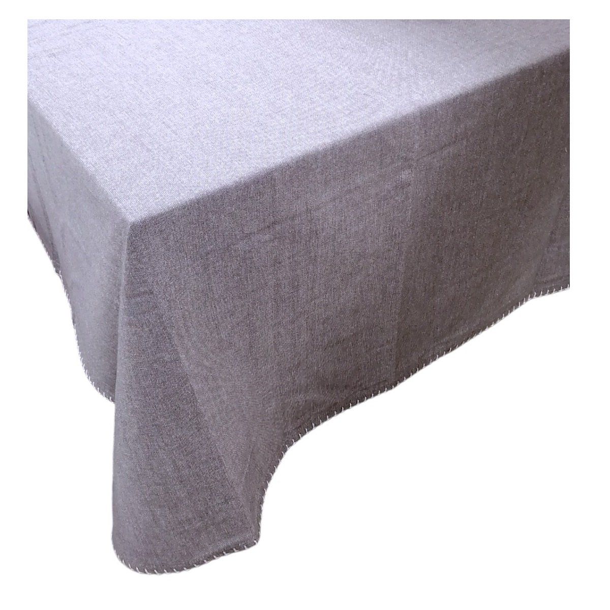 GENERICO - Mantel Fiji de Algodón 160 x 180 para Mesa de 6 a 8 sillas - Gris