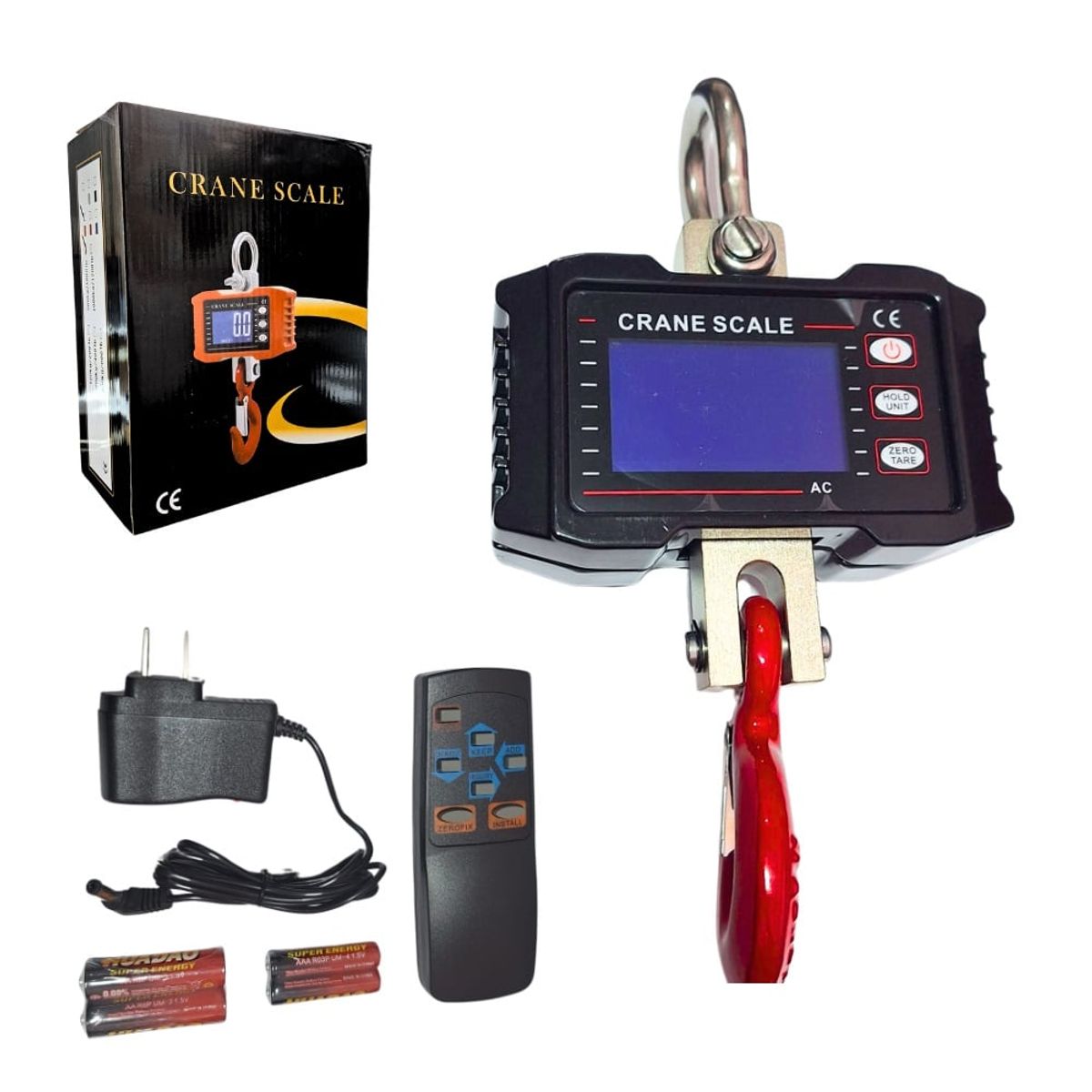 GENERICO - Balanza Industrial de Metal 500kg Recargable y Digital con Control Remoto Negro