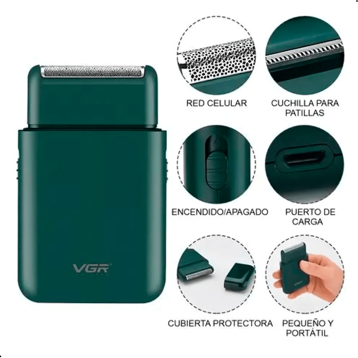 GENERICO - Afeitadora Mini Shaver Patillera Vgr V-390 Viaje Recargable