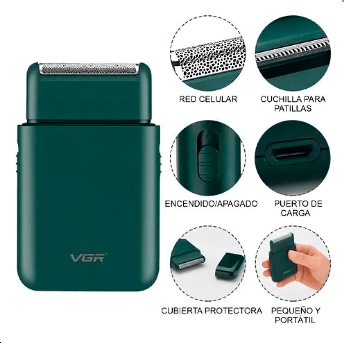 GENERICO - Afeitadora Mini Shaver Patillera Vgr V-390 Viaje Recargable