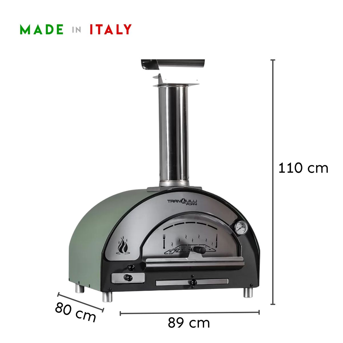 TRANQUILLI FORNI - Horno a la Leña I Arde I Tamaño Medium I Verde