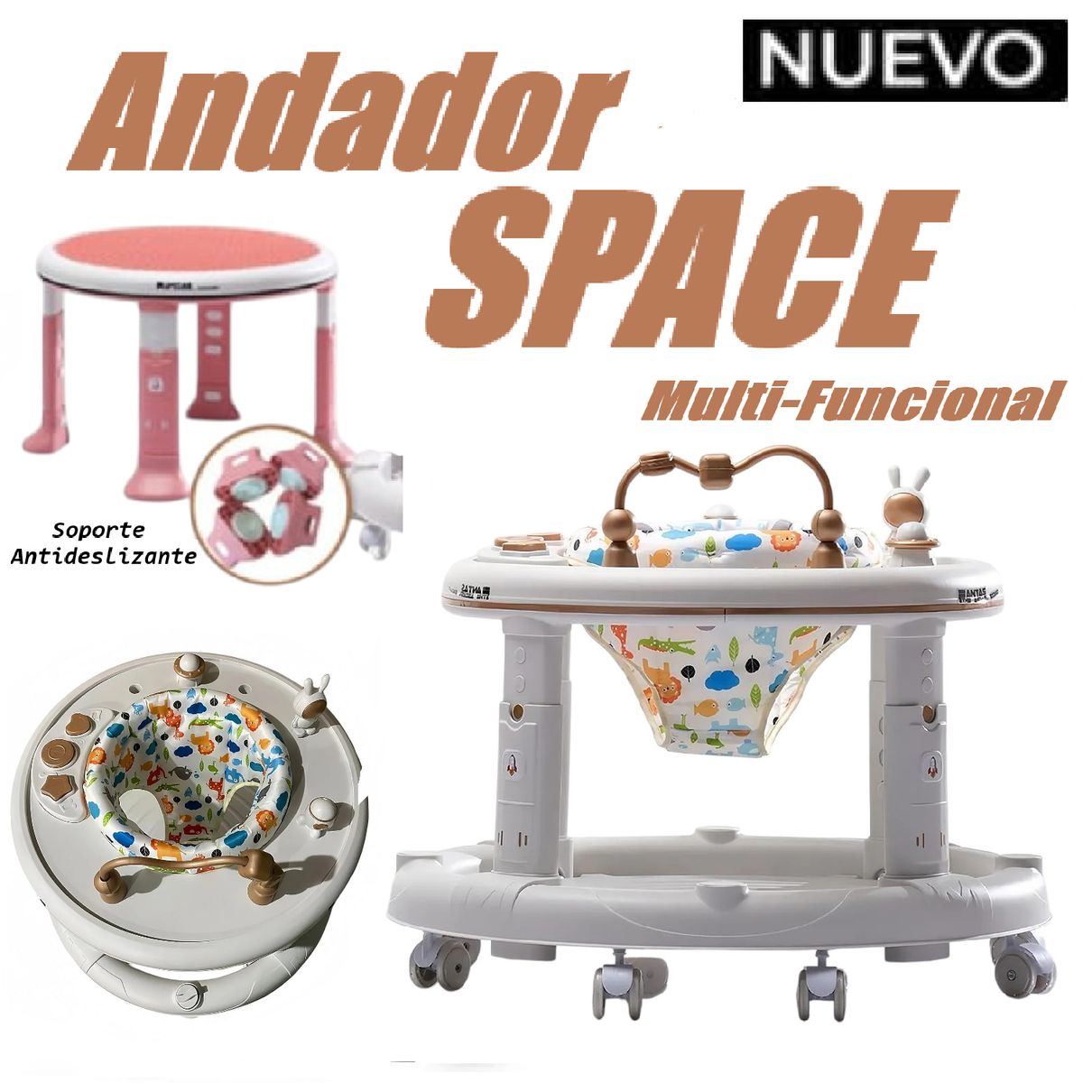 GENERICO - Nuevo Andador Multi-Funcional Space -Marron