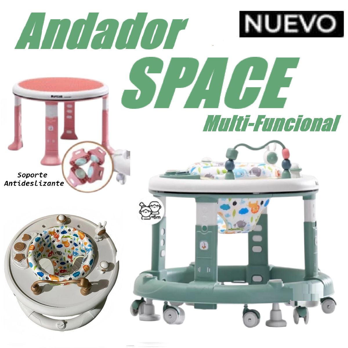 GENERICO - Nuevo Andador Multi-Funcional Space -Verde