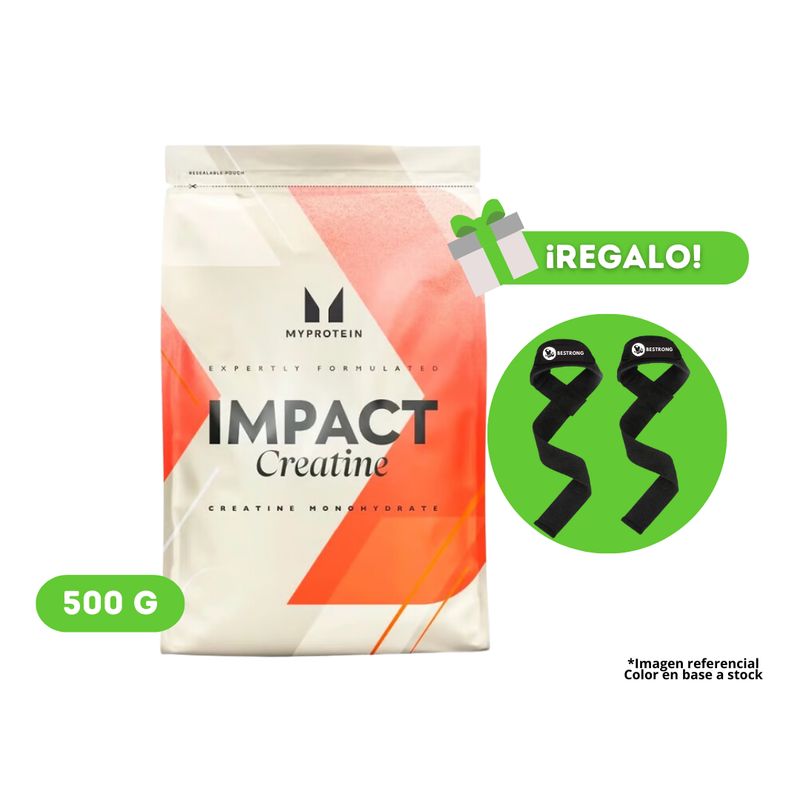 MYPROTEIN - CREATINA MY PROTEIN MONOHIDRATADA  500G + STRAPS DE REGALO