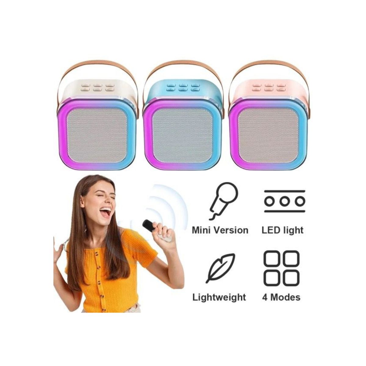 GENERICO - MINI PARLANTE KARAOKE CON UN MICROFONO K12