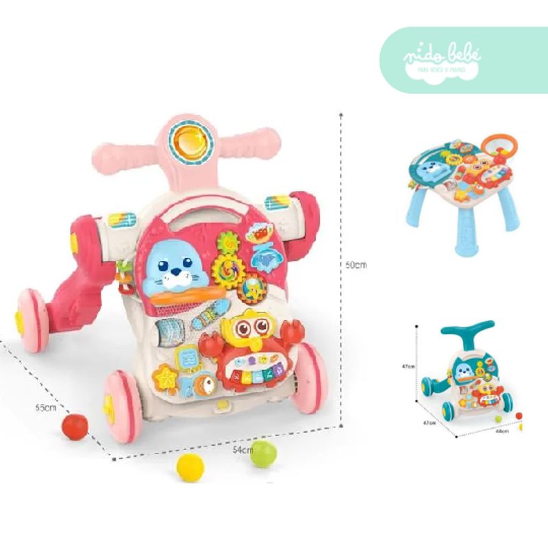 GENERICO - Caminador para bebe modo silla foquita rosa