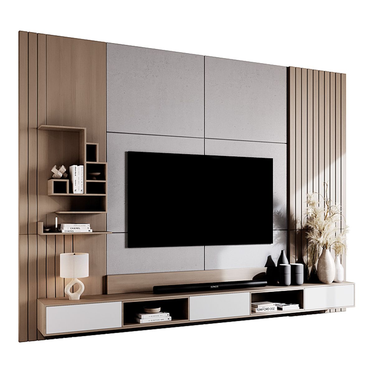 GENERICO - Centro de Entretenimiento Hela - Blanco y Beige