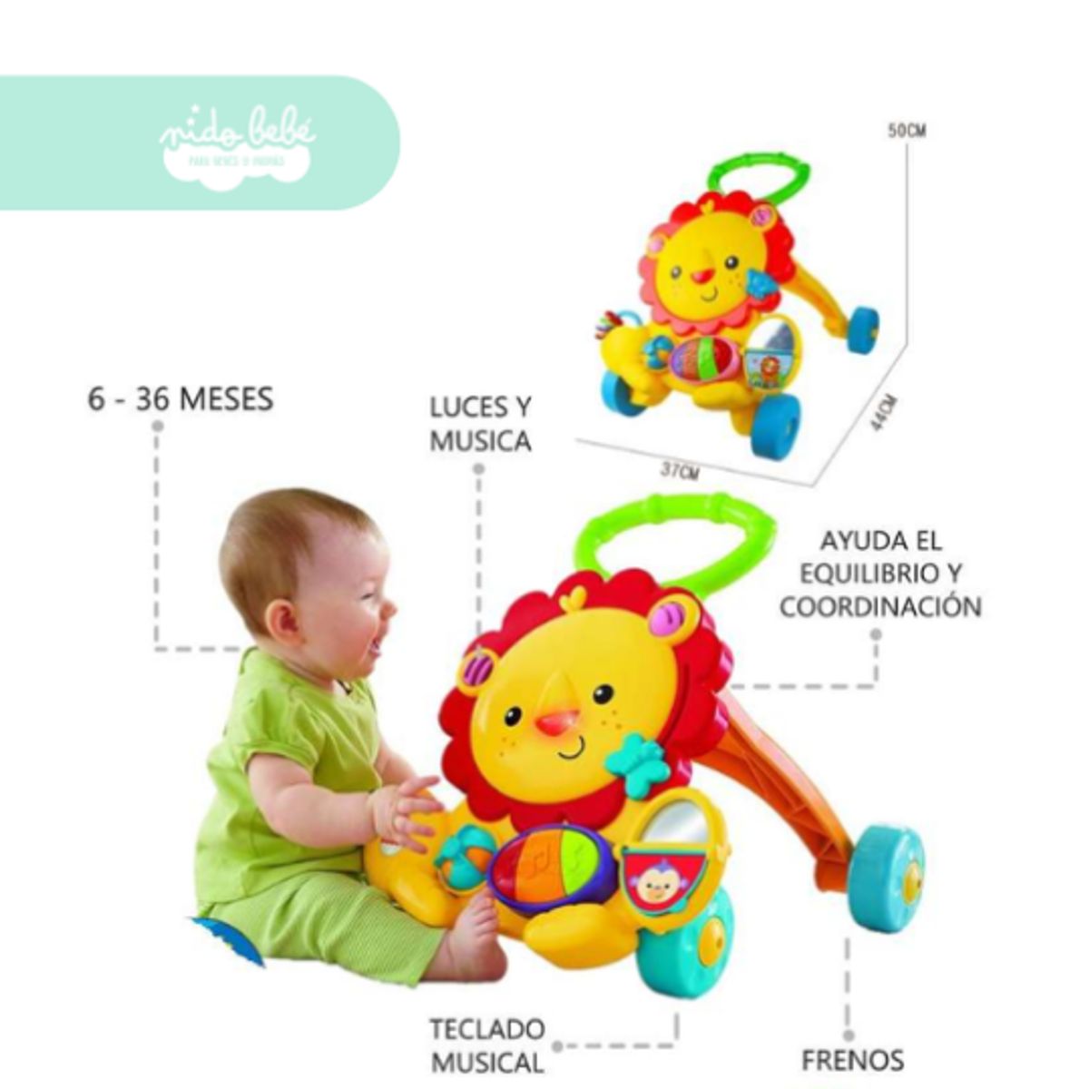 GENERICO - Caminador didáctico multiusos para bebe Musical baby lion
