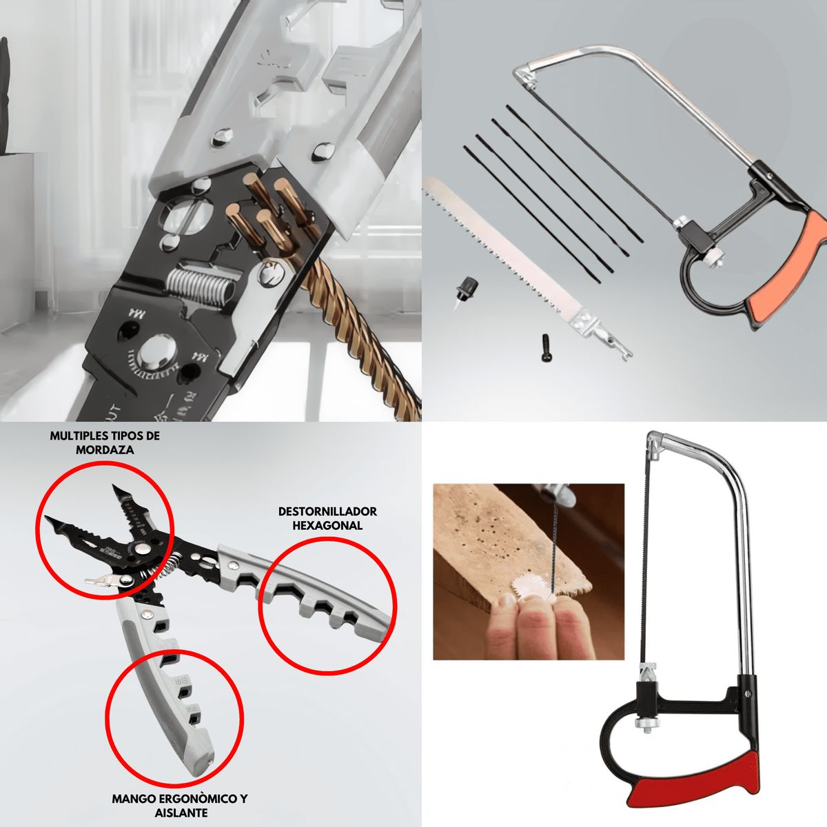 ROSH - Sierra 8 en 1 + Alicate Multifuncional - ¡El Dúo Perfecto!