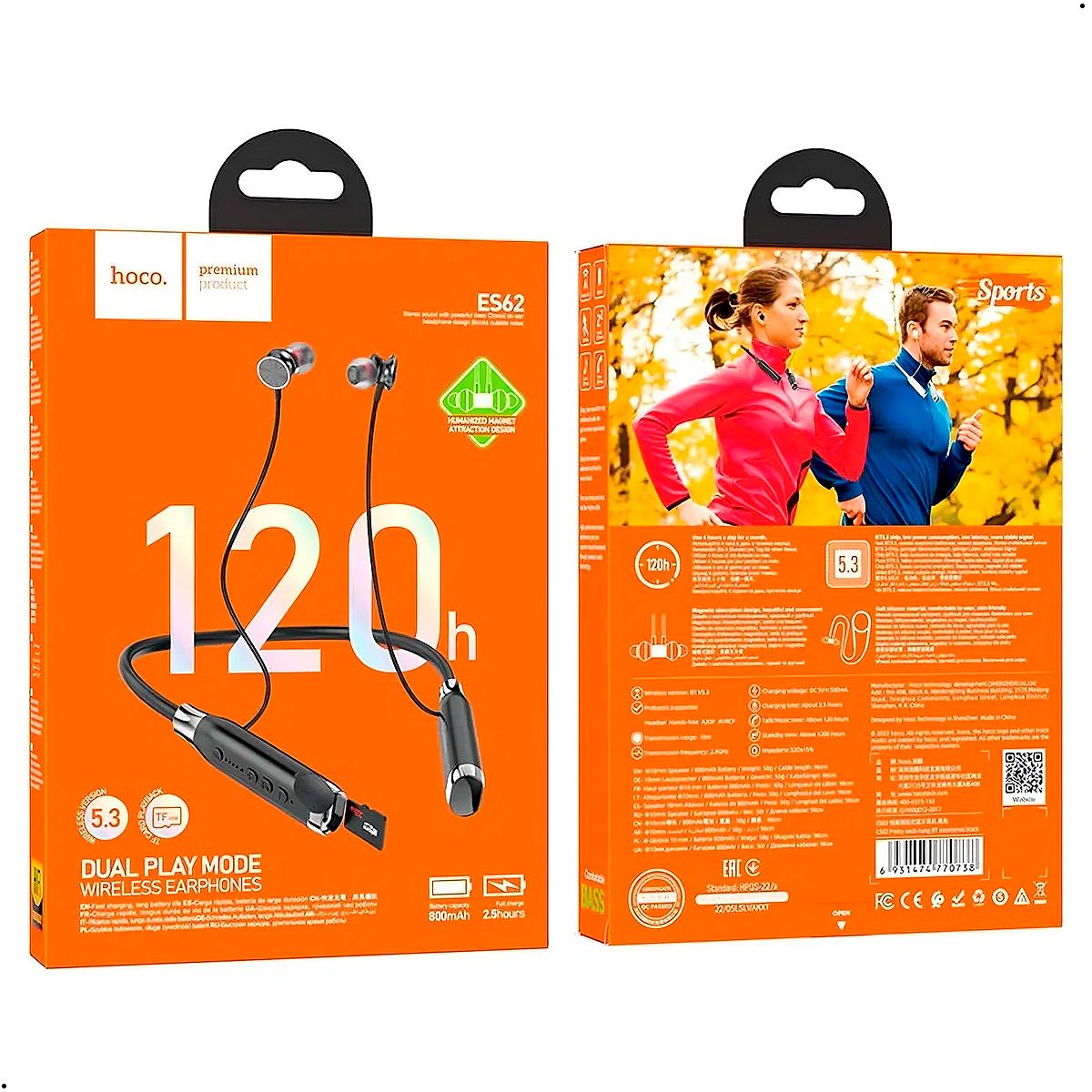 HOCO - Audífono Deportivos Inalámbricos Bluetooth 120hrs Hoco Es62