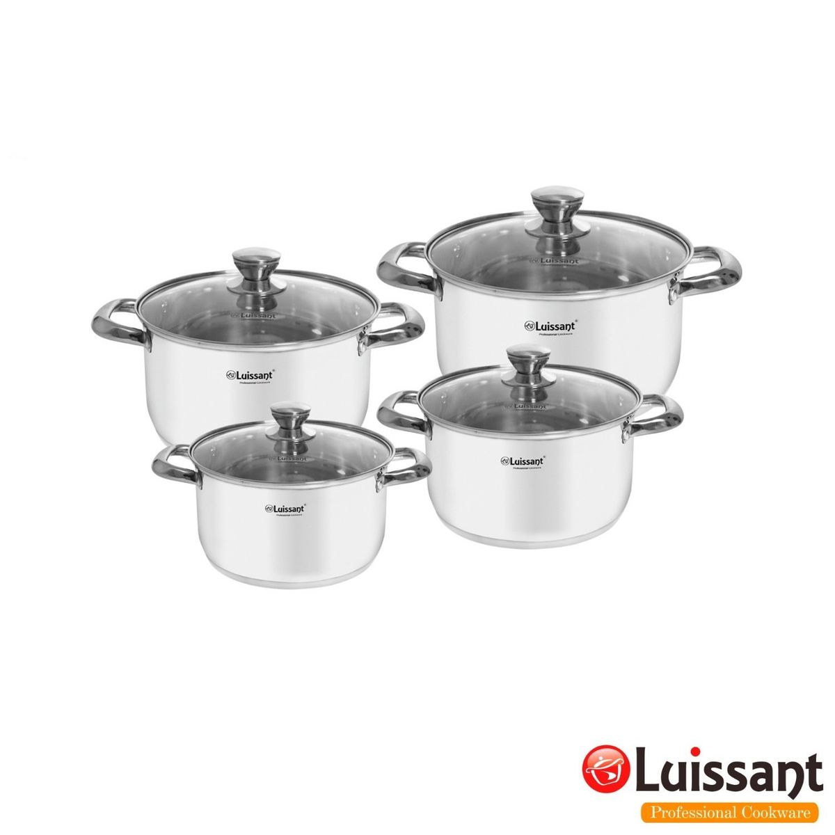 LUISSANT - Juego de ollas LUISSANT LU-8270E de Acero 08 Piezas