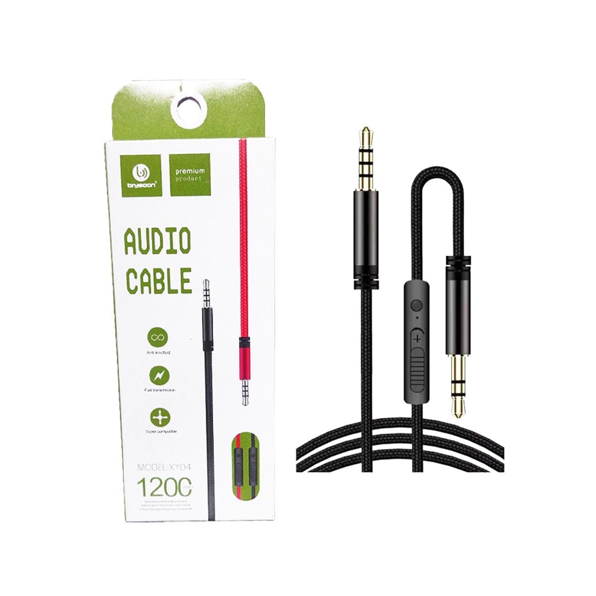 GENERICO - Cable de Audio Brysoon 1200mm color Rojo