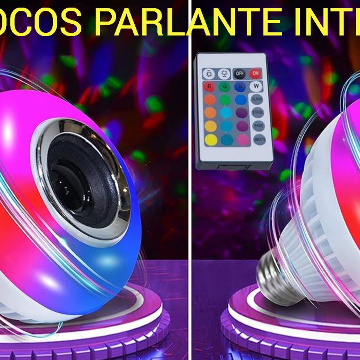 GENERICO - 2 FOCOS LED PARLANTE MUSICAL INTELIGENTE BLUETOOTH MULTICOLOR CON CONTROL