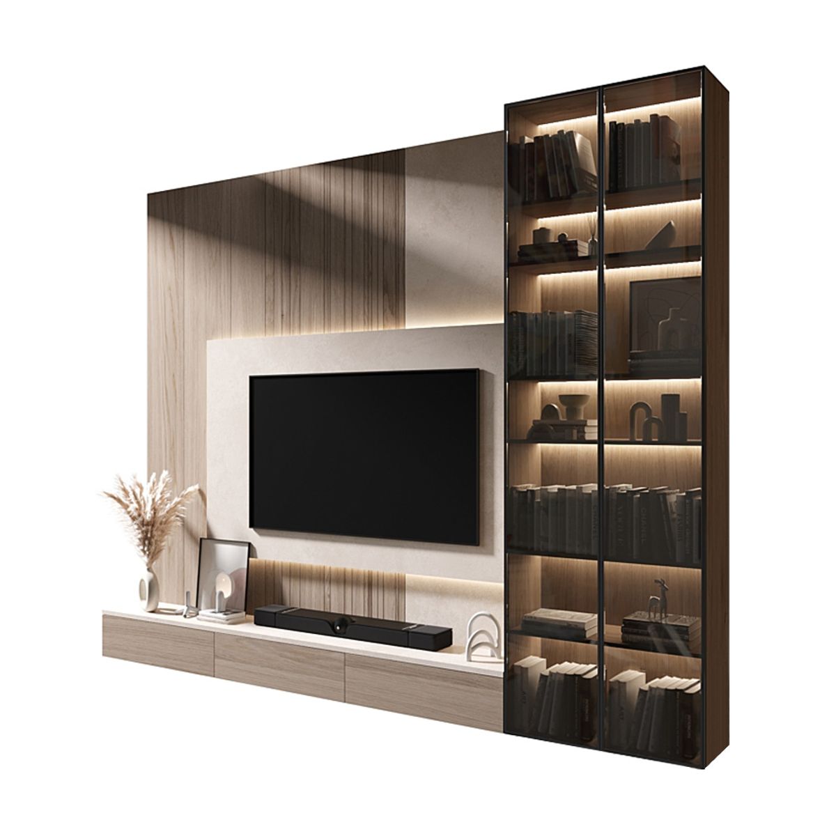 GENERICO - Centro de Entretenimiento Zabertti - Beige y Marrón