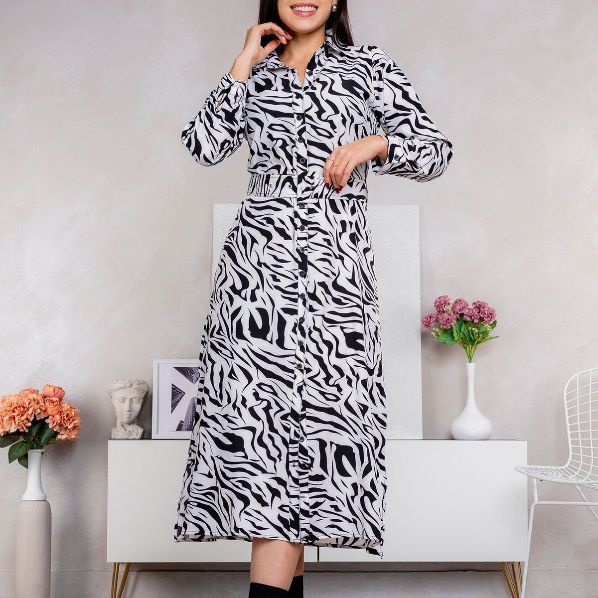 ARMA TU LOOK - VESTIDO LUCIANA CAMISERO LARGO CON CORREA ARMA TU LOOK