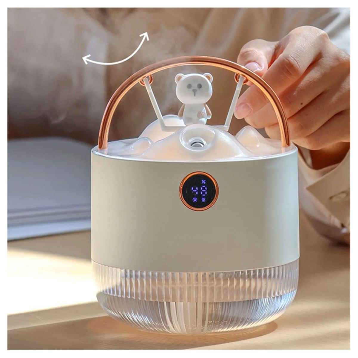 NEO DIGITAL - Humidificador D15 difusor de aroma portátil 600 ml con luz LED blanco
