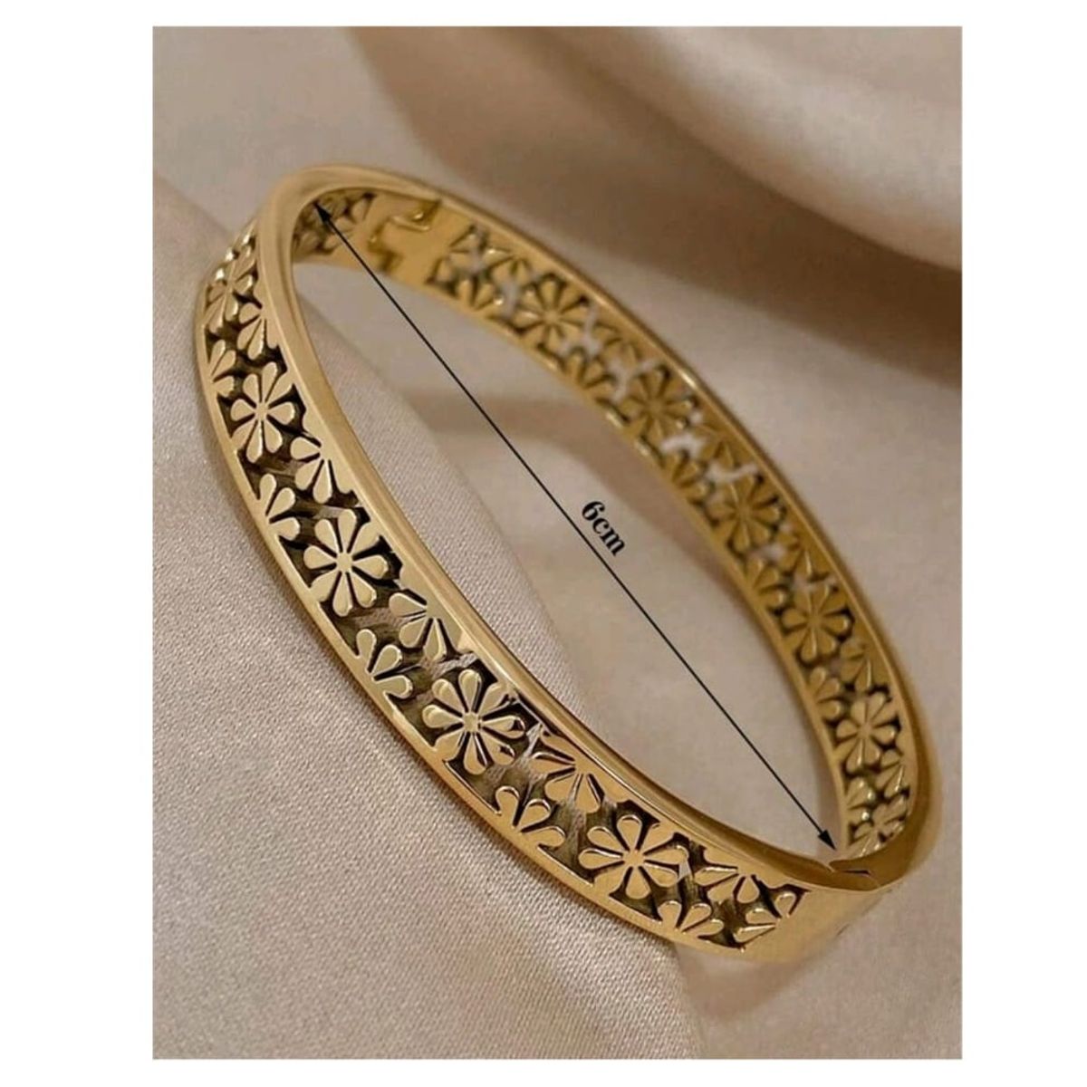 GENERICO - PULSERA BRAZALETE DE ACERO INOXIDABLE DORADO MARGARITA